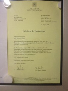 Einhaltung Hausordnung